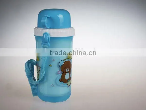 A066 new 300-500ml plastic children water drinking bottle with cup shantou shuanghuan viassin pp kids bottle