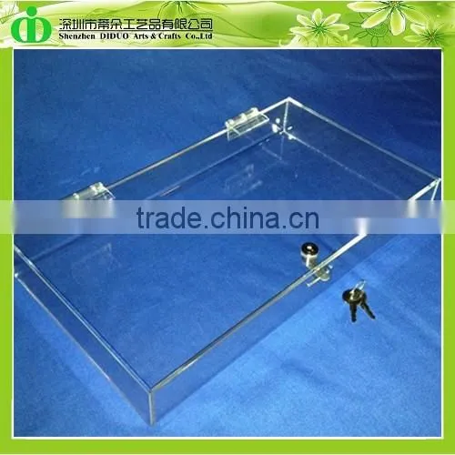 DDX-0198 Trade Assurance Clear Acrylic Tin Box With Hinged Lid