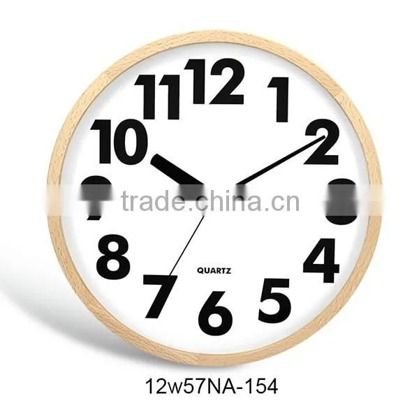 12 inch handicraft wood art wood frame wall clock modern(12W57NA-155)