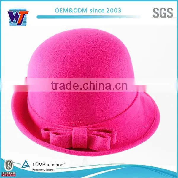 Rose red bowler hat felt hillbilly hat wholesale german felt hat