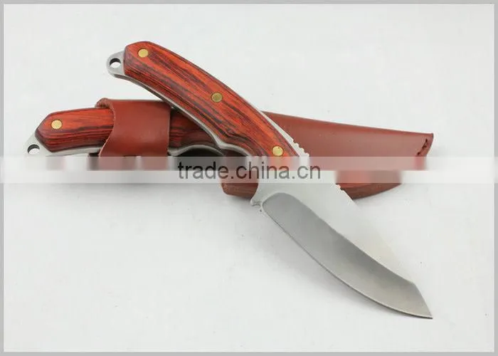OEM Outdoor Hunting Knife with Wood Handle