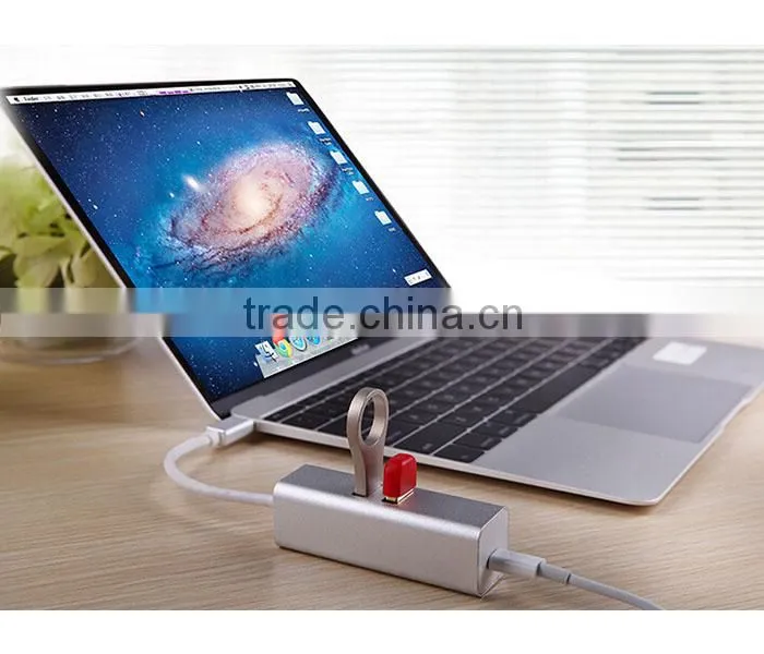 Aluminum USB-C Type C USB 3.1 High Speed 4 Port HUB Adapter For MacBook Nokia N1