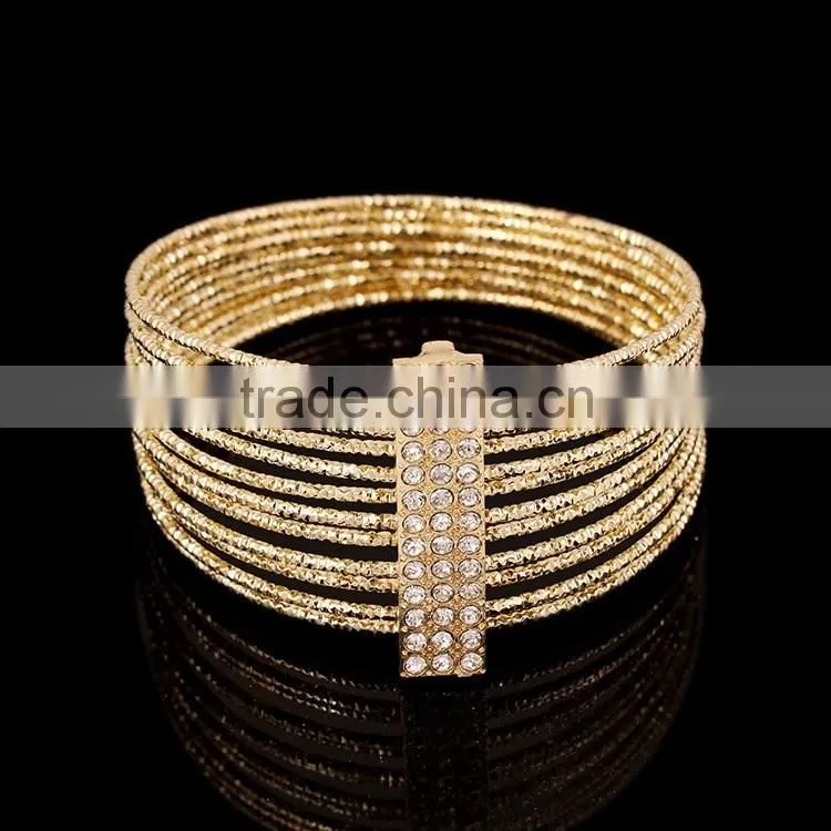 2016 New Gold Silver Triangle Alloy Wide Open Cuff Bangle Bracelet For Women Fashion Jewelry