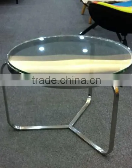 round coffee table stainless steel table with glass top