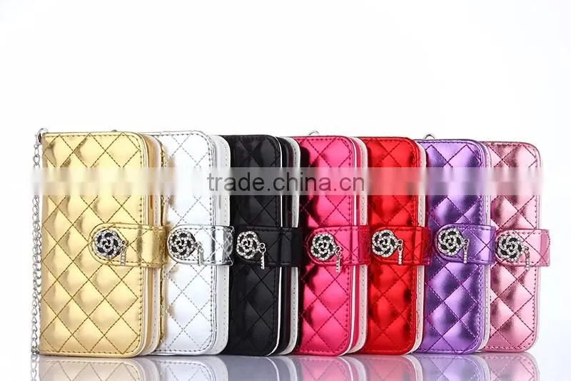 Luxury charm leather handbag wallet purse cover case for iphone6s