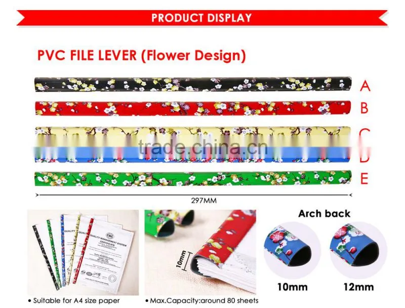 Good Quality A4 printed arch back PVC slider binder