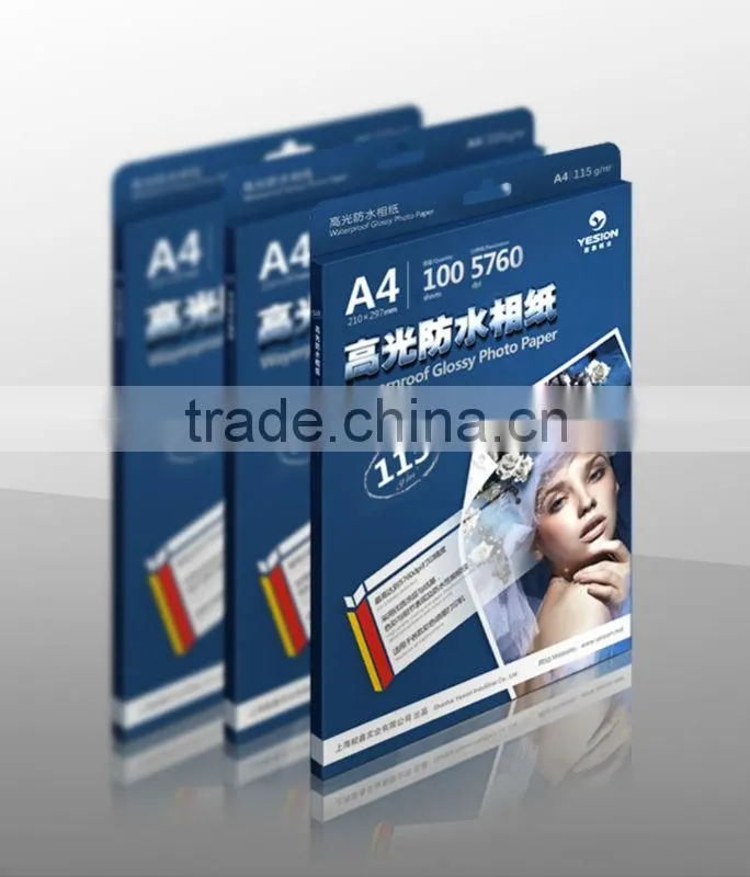 Wholesale desktop inkjet printer high glossy photo paper waterproof A4