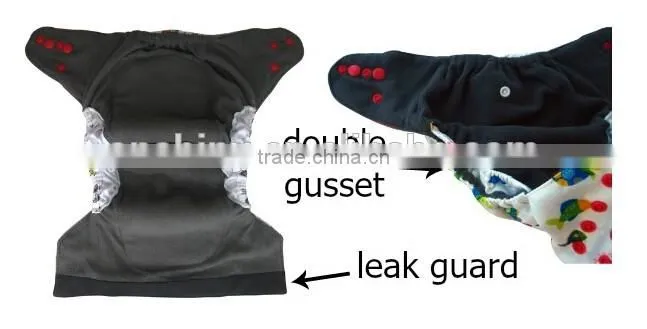 New design waterproof baby pocket diaper With Double Gusset