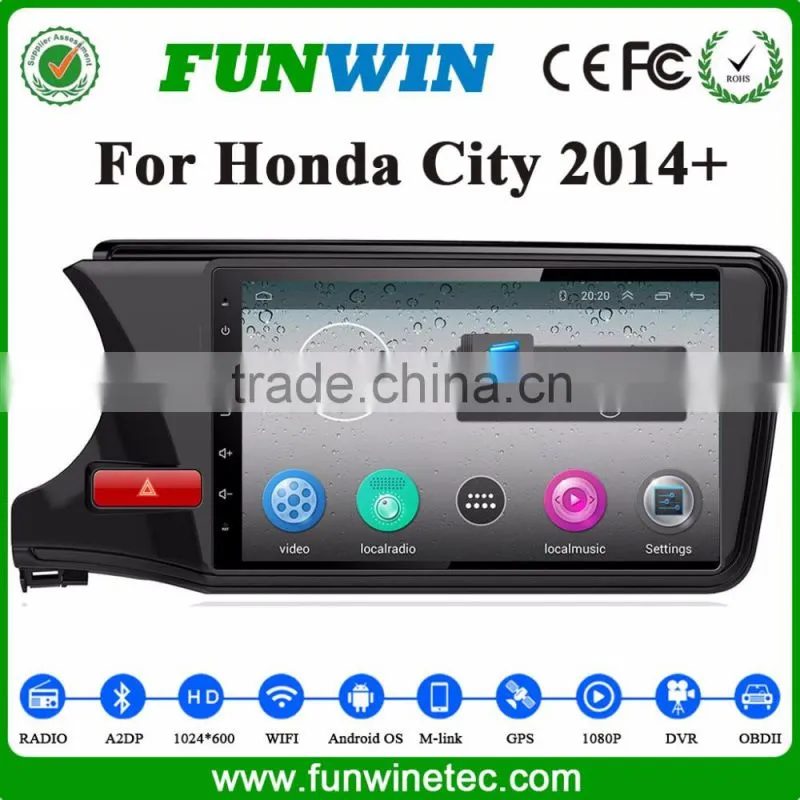 Support 3G/Wifi/Audio/Video Dvd Car Audio System For HONDA CITY 2015 1G Ram 1024*600