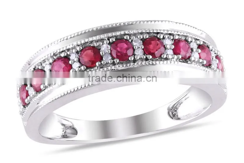 Multi tiny stone topaz eternity ring, channel setting silver ring