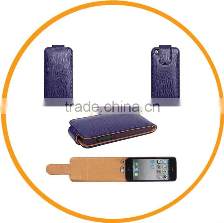 Luxury Snake Skin Pattern Wallet PU Leather Cover Case for iPhone5 5G Purple from Dailyetech