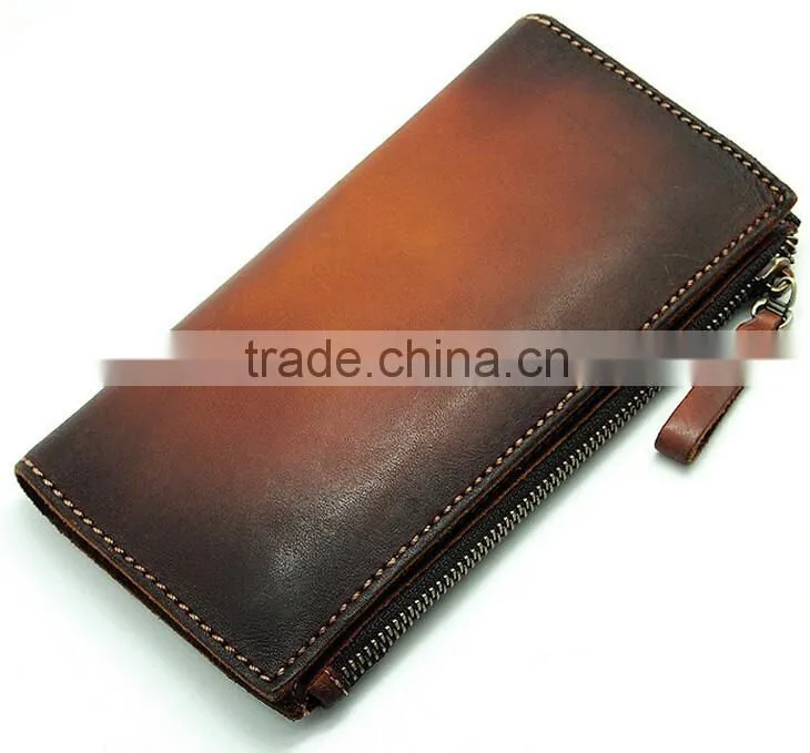 vintage men's long leather wallets men's brown leather wallets