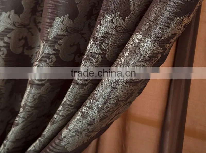 2 layers bedroom curtain Fringe Jacquard Curtain In Luxury Valance With Back