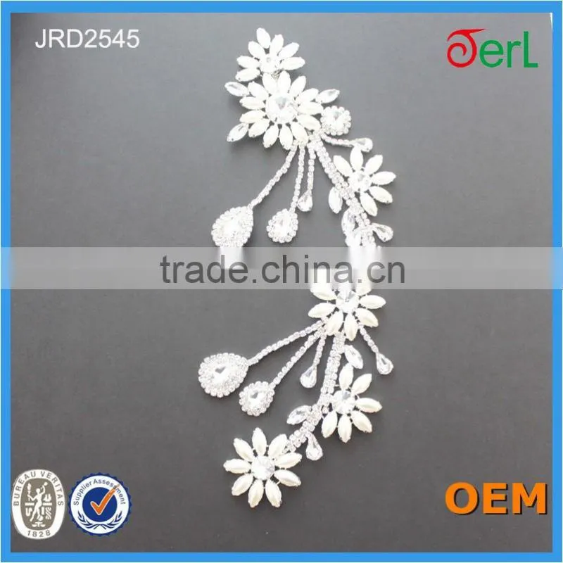 Wholesale Bright crystal&copper rhinestone applique from China