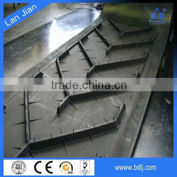 Factory price Cotton Fabric Rough Diamond Conveyor Belt, Cleated Conveyor Belt