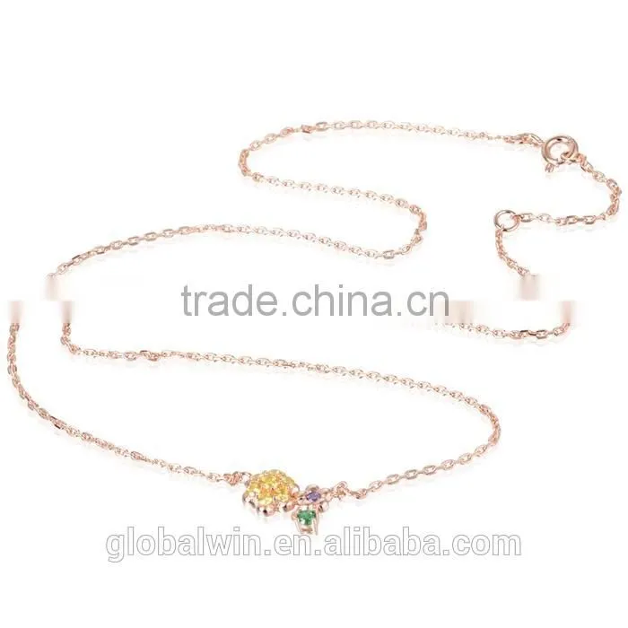925 Sterling Silver Simple Gold Long Chain Beaded Jewellery Necklace