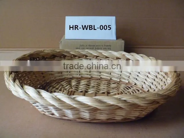 handmade willow handled fruit basket with round or rectangular shape