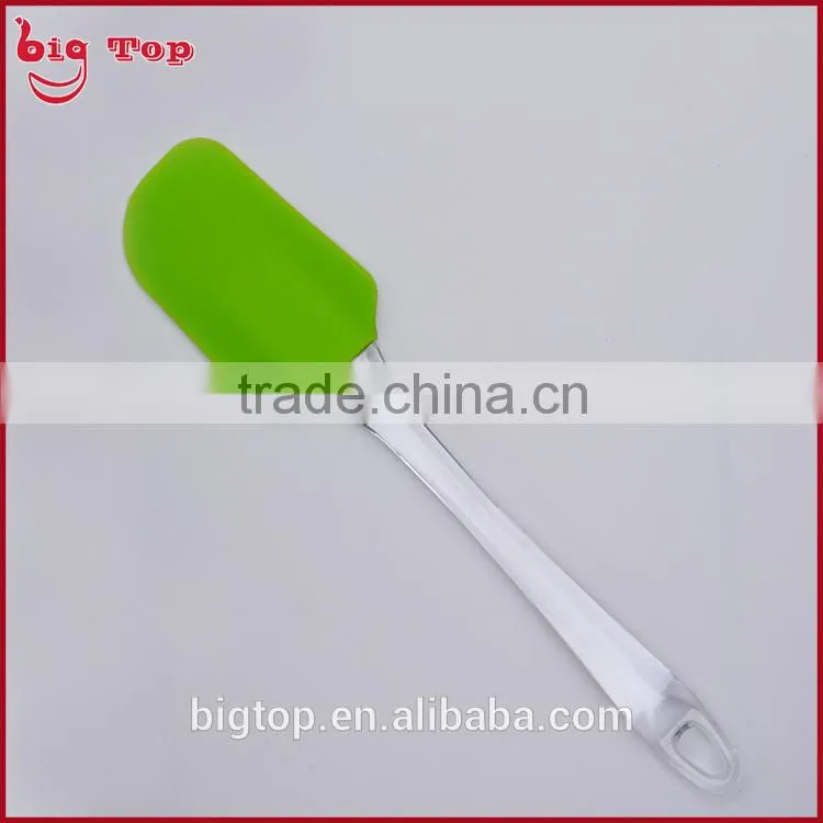 BT0198 9.84" Silicone Butter Scraper with Transparent pp Handle Spatulas Ice Scraper Silicone Bowl Scraper Spatulas