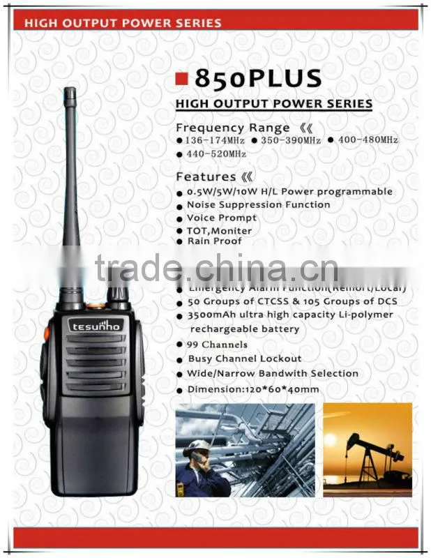 TESUNHO TH-850PLUS IPX6 water proof professional two way radio handheld walkie talkie