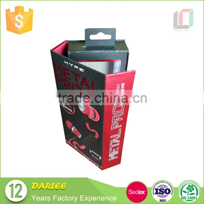 Hot sale book shaped paperboard magnetic clamshell box for earphones