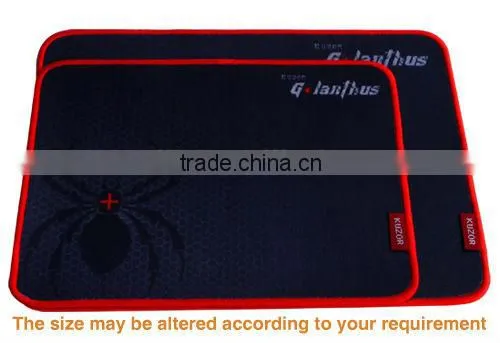 Dark Blue Cloth Surface Rubber Game Mouse Pad With Red Edge For Mouse