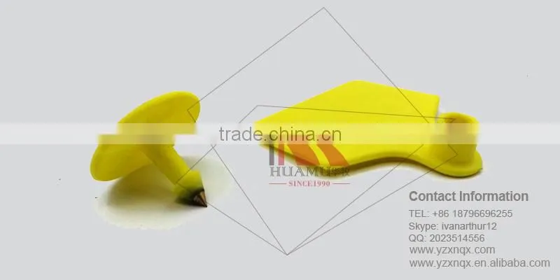 TPU ear tag for calf in yellow 60*56 mm