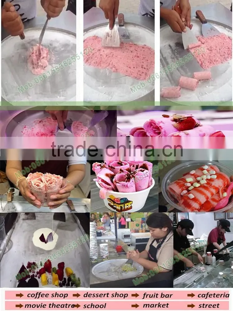Machine Manufacturer Fried Ice Cream Cart machine fried yoghourt machine