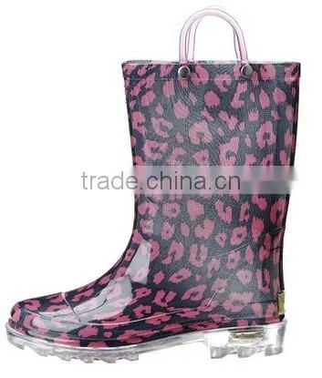 2017 Ladies Fashion PVC Rain Boots With Transparent Sole