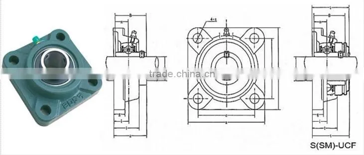 Long life stable cast iron Flange F204 pillow block bearing