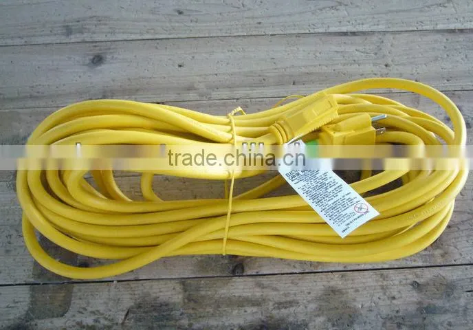 H80182 ETL power cables/Outdoor power cords/extension cord/Triple outlet / Transparent plug with LED light