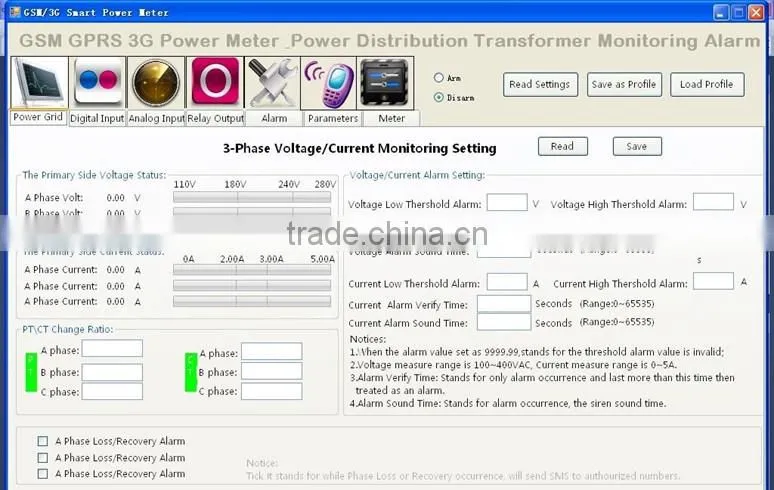 GSM Smart Energy Meter for 3 phase 4 wire smart energy meter