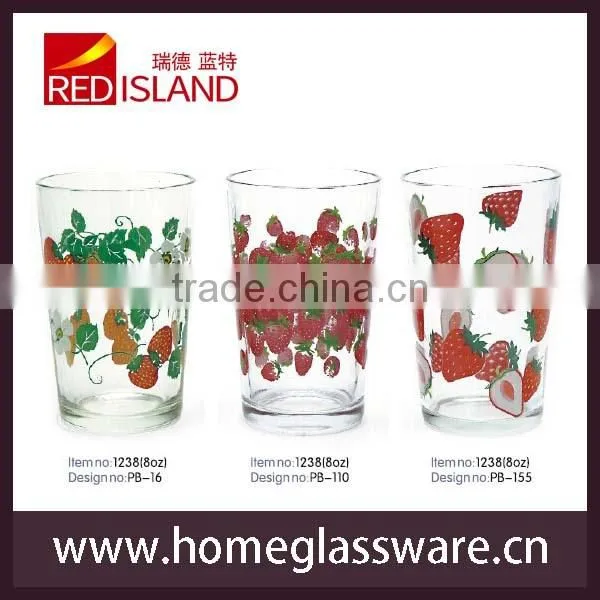8oz decal fruit juice glass cups