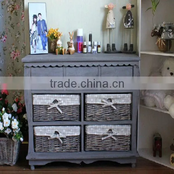 HOT Europe wholesale solid wood furniture with wicker baskets