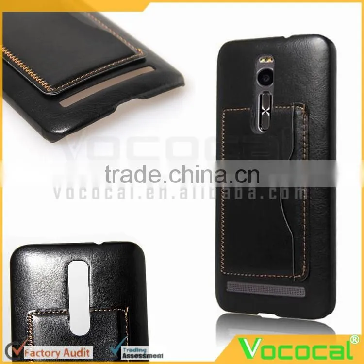 Lichee Pattern Stand Case for 5.5 Inch ASUS Zenfone 2 ZE551ML Black