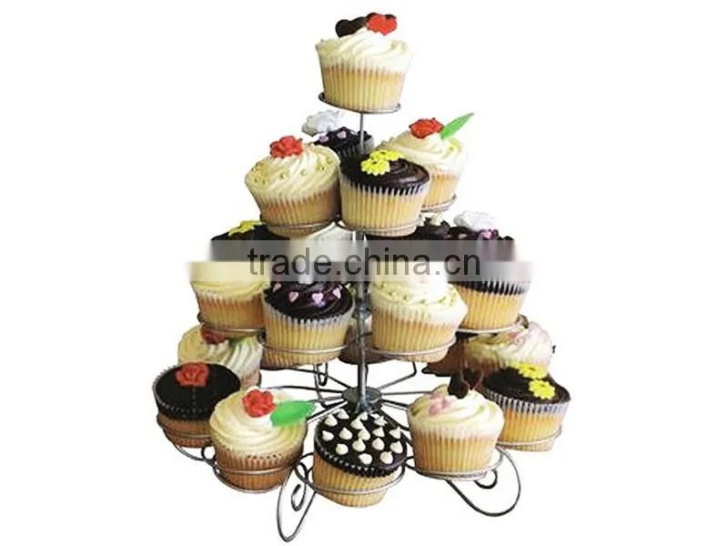 Factory Wholesale Wedding Party 4 Tier Metal Cupcake Display Stand