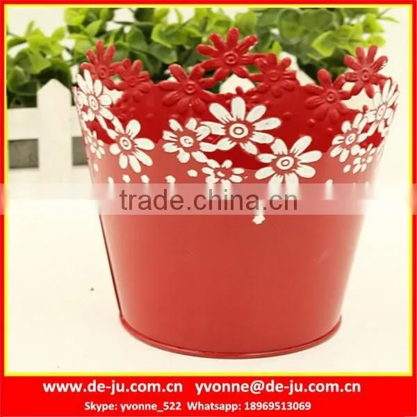 Yellow Printing Edge Embossed Flower Pots