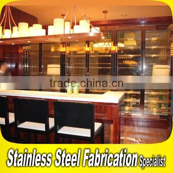 Modern Stainless Steel Bar Wine Cabinet For Hotel KTV Bar Club