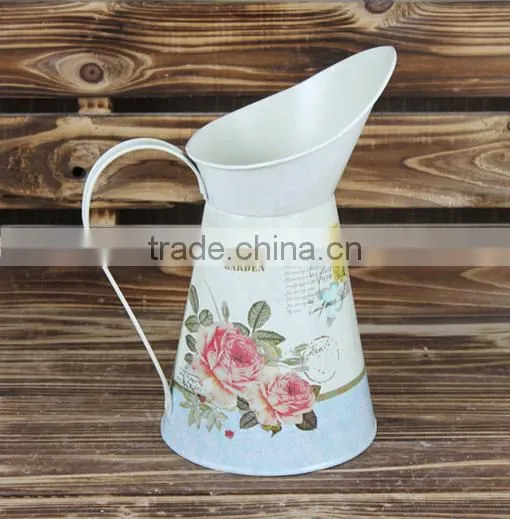 2015 paper decal metal rose design jug made in china wholesale