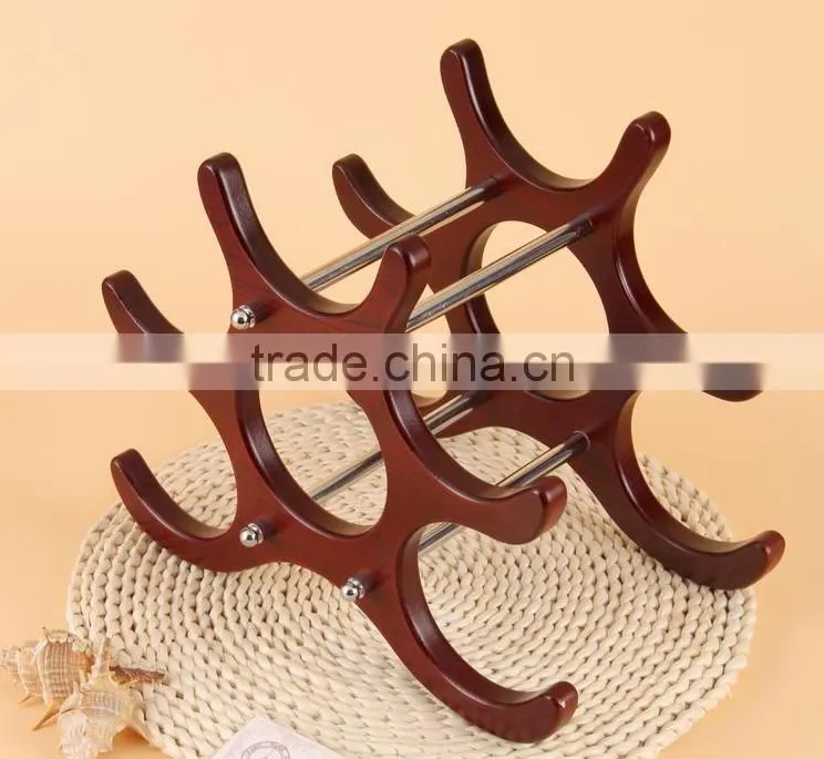 Personalized wine display stand Best quality round handmade wooden wine rack Wooden Wine Racks/Root Carving Wooden Wine Holder