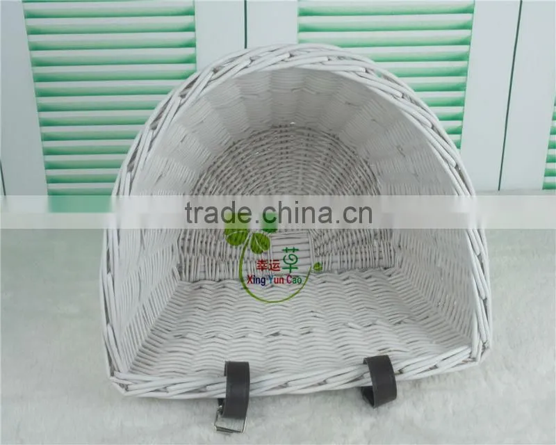 wholesale white hand-made half round wicker bicycle