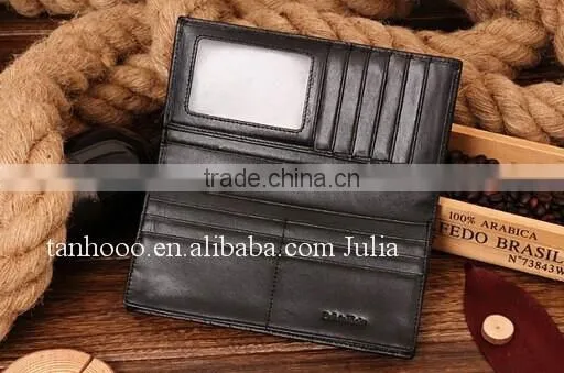 Branded long business leather wallet for men, ladies
