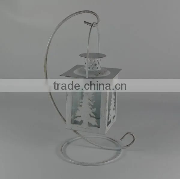 Metal mini lantern with metal stand