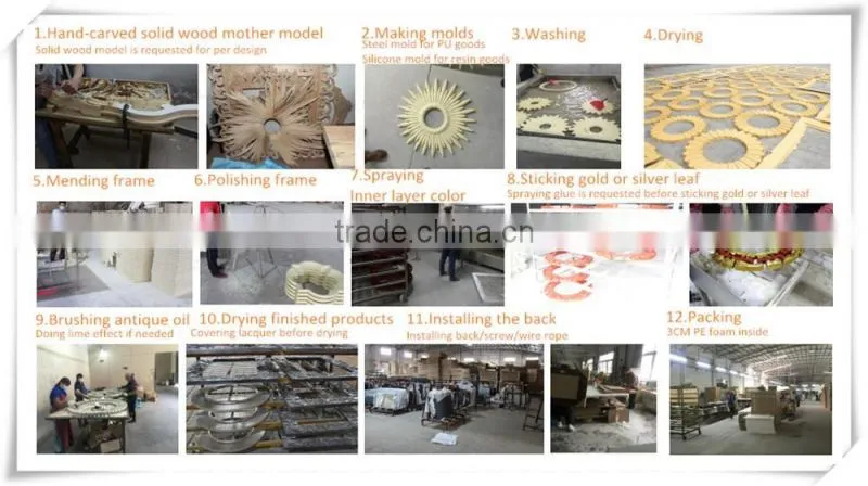 Bamboo Effect Factory Wholesale Decorative mirror frames for Interior Wall Arts