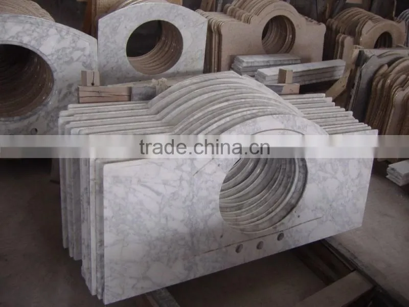 Top quality Arabescato white marble one sink bathroom vanity top