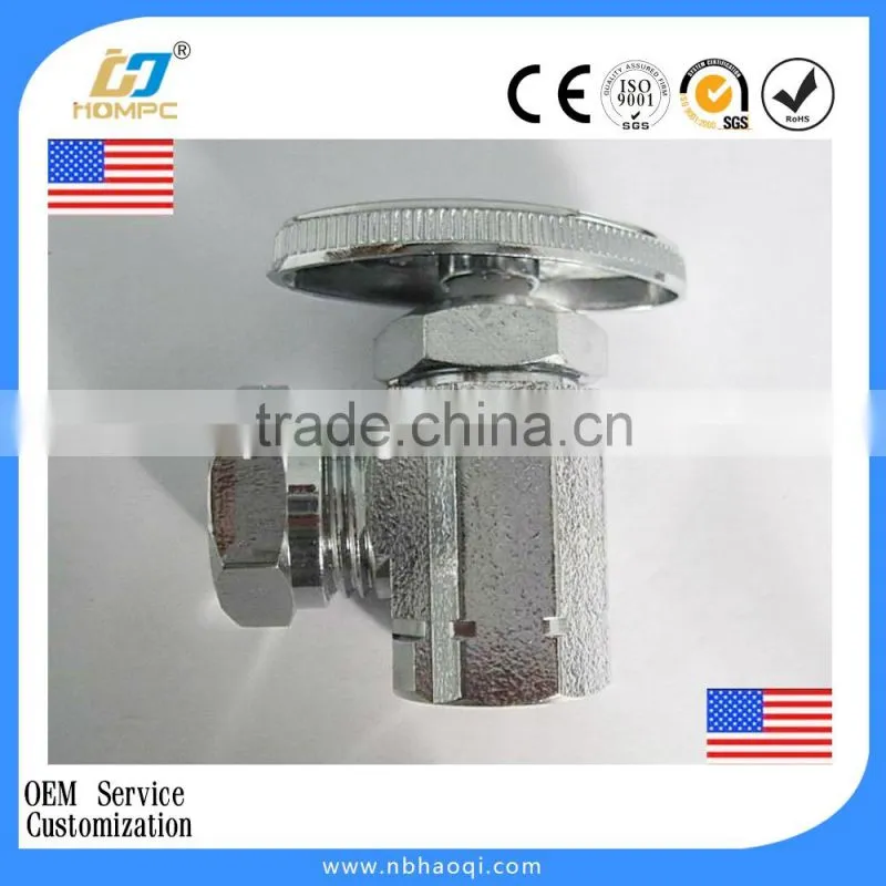 Brass angle stop valve with compression nut