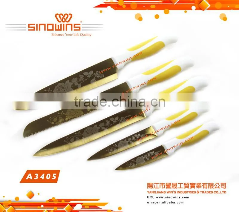 New Design Colorful Blade Stainless Steel Kitchen Knife Set