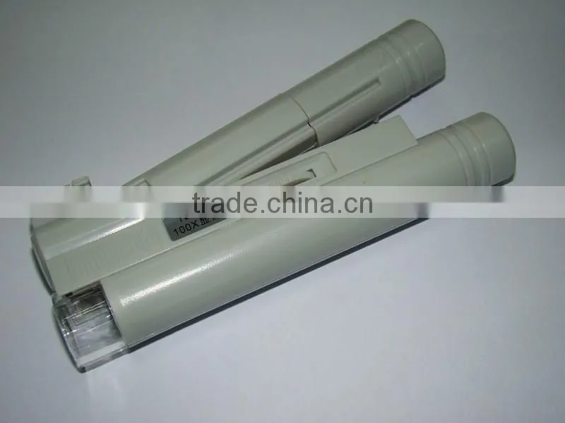 new 40x 80x 100x Pocket Microscope with LED Light Source and Reading Illuminant Magnifier