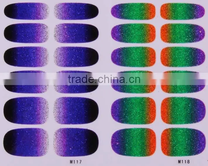 Hot Selling gradient color nail sticker for girls, Gradient nail stick Fashion Nail art Decals