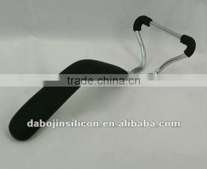 Fry pan handle coated with silicone rubber