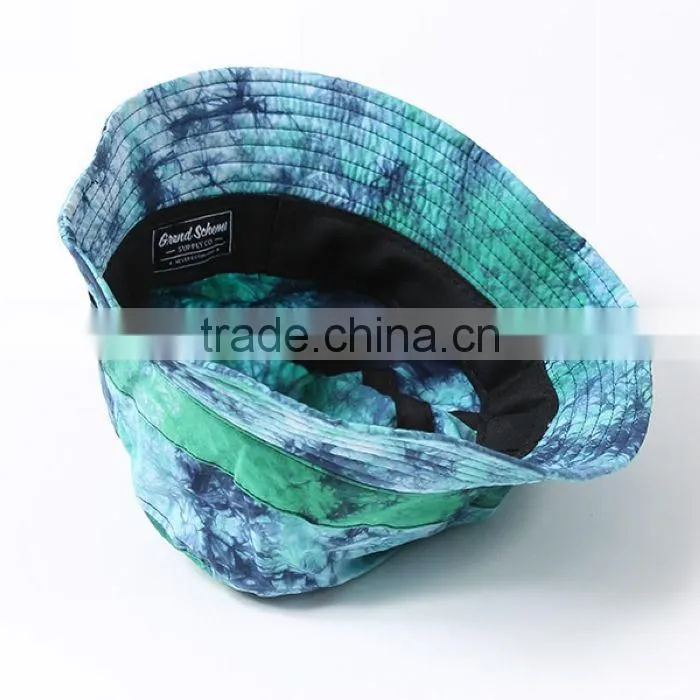 Reversible bucket hat blue cotton roll up short brim floral custom bucket hat print